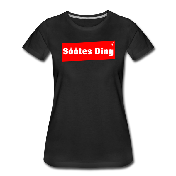 Damen Premium T-Shirt SÖÖTES DING - Schwarz