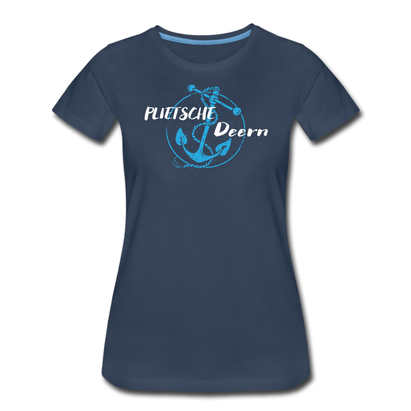 Damen Premium T-Shirt PLIETSCHE DEERN - Navy