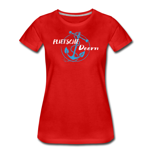 Damen Premium T-Shirt PLIETSCHE DEERN - Rot