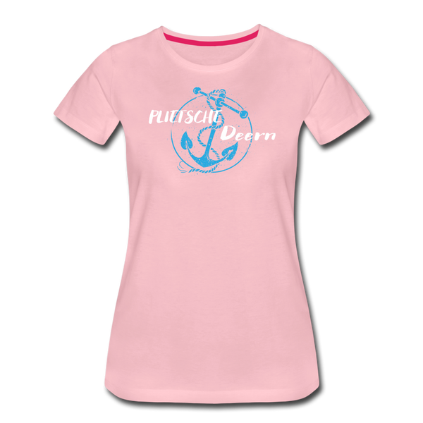 Damen Premium T-Shirt PLIETSCHE DEERN - Hellrosa