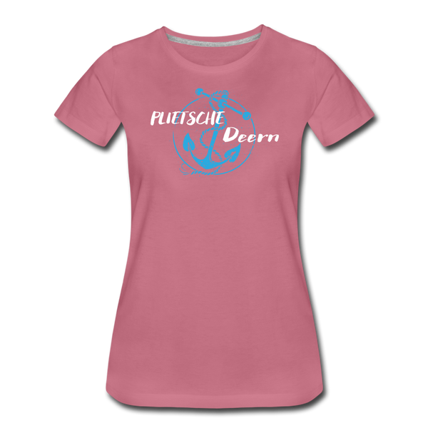 Damen Premium T-Shirt PLIETSCHE DEERN - Malve
