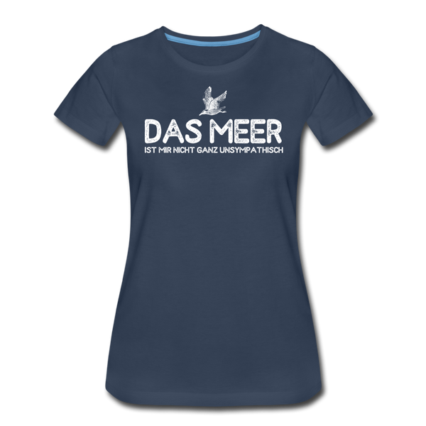Damen Premium T-Shirt DAS MEER - Navy