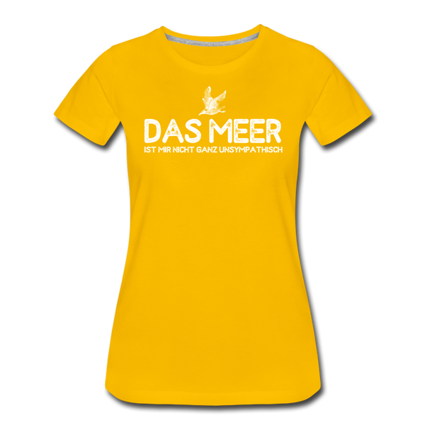 Damen Premium T-Shirt DAS MEER - Sonnengelb