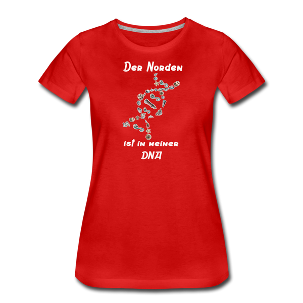 Damen Premium T-Shirt DER NORDEN IST IN MEINER DNA - Rot