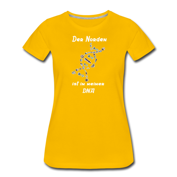 Damen Premium T-Shirt DER NORDEN IST IN MEINER DNA - Sonnengelb