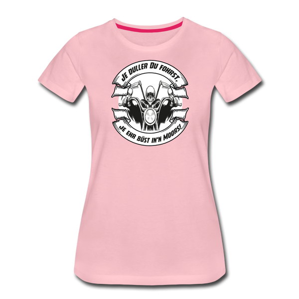 Damen Premium T-Shirt MOTORRAD / BIKER PLATTDEUTSCH - Hellrosa