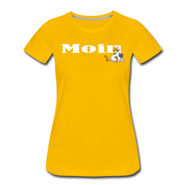 Damen Premium T-Shirt MOIN DICKE MÖWE - Sonnengelb