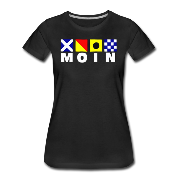 Damen Premium T-Shirt MOIN FLAGENALPHABET - Schwarz
