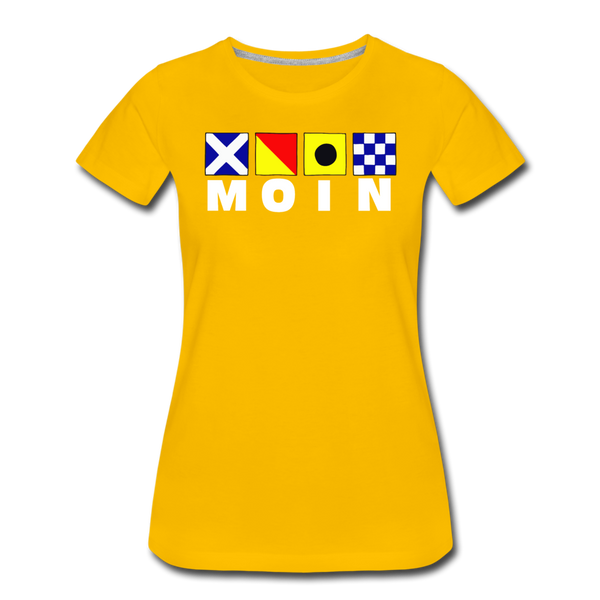 Damen Premium T-Shirt MOIN FLAGENALPHABET - Sonnengelb