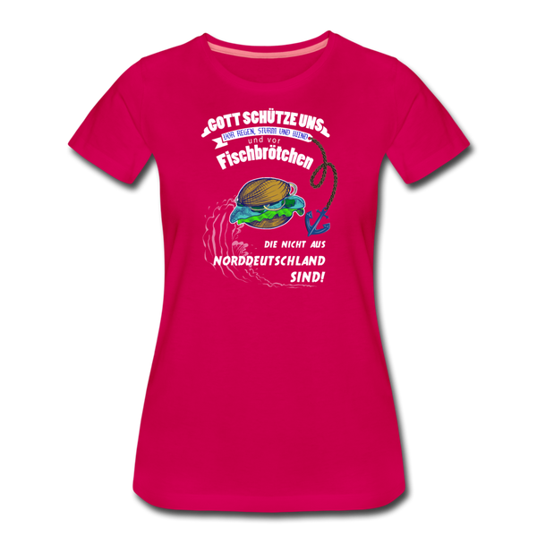 Damen Premium T-Shirt FISCHBRÖTCHEN - dunkles Pink