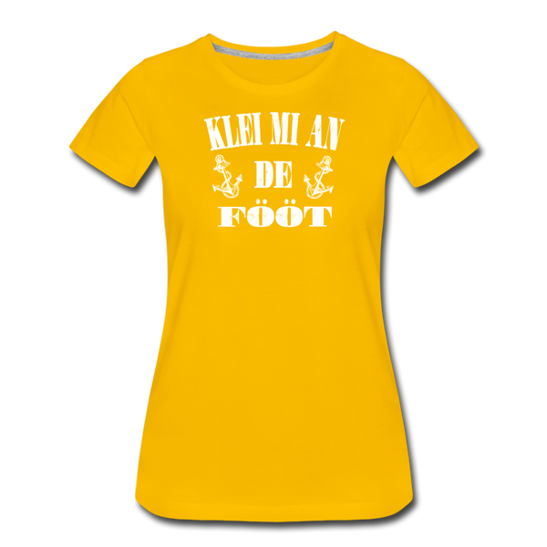 Damen Premium T-Shirt KLEI MI AN DE FÖÖT - Sonnengelb