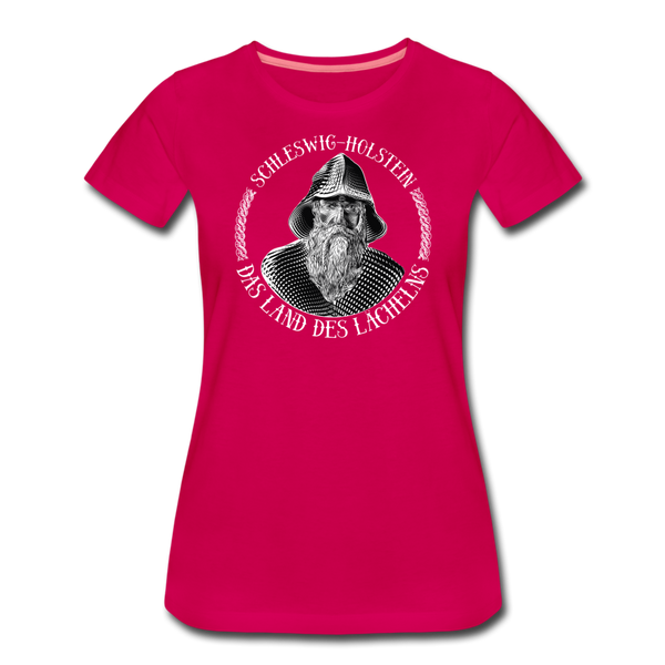 Damen Premium T-Shirt SCHLESWIG HOLSTEIN LAND DES LÄCHELNS - dunkles Pink