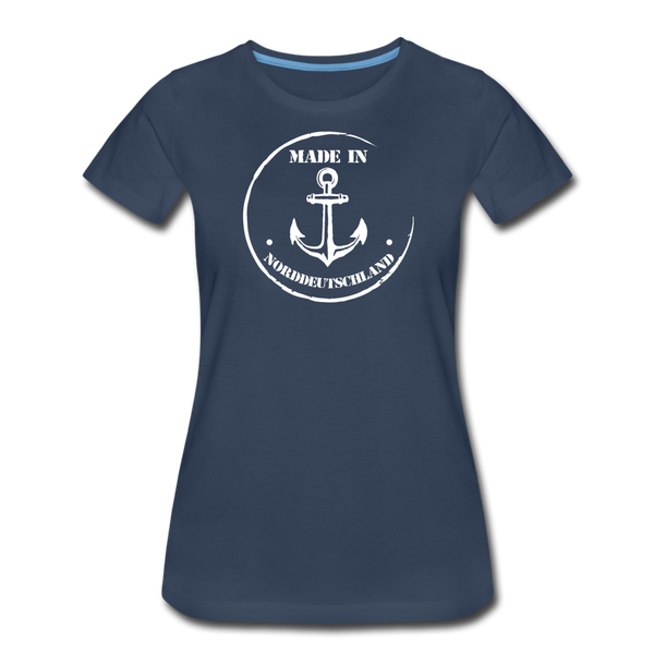 Damen Premium T-Shirt MADE IN NORDDEUTSCHLAND ANKER - Navy