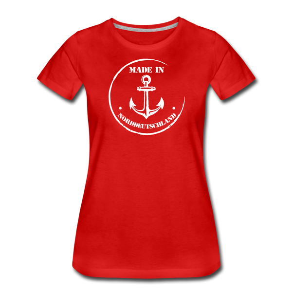 Damen Premium T-Shirt MADE IN NORDDEUTSCHLAND ANKER - Rot