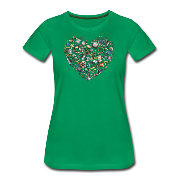 Damen Premium T-Shirt NORDDEUTSCHES HERZ - Kelly Green