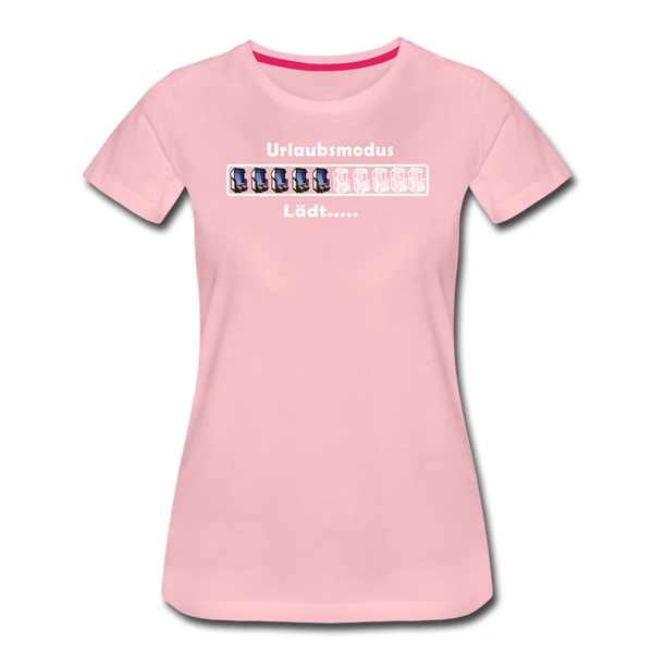 Damen Premium T-Shirt URLAUBSMODUS LÄDT - Hellrosa