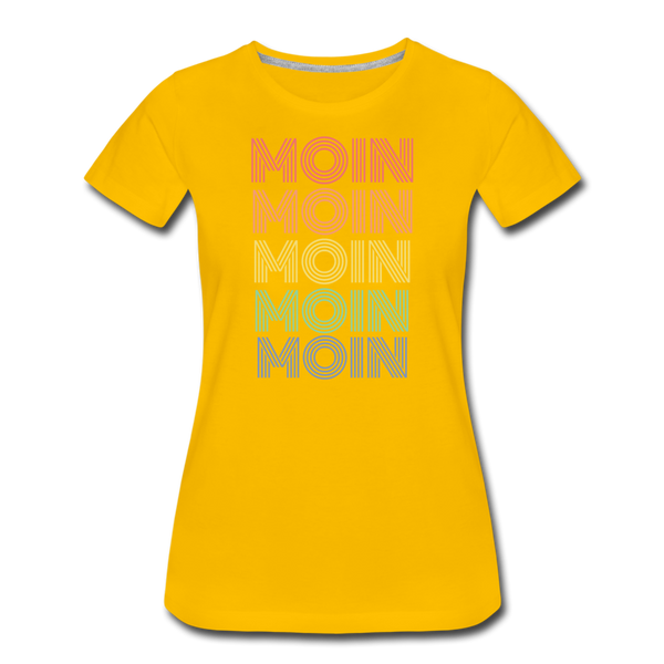 Damen Premium T-Shirt MOIN 70er / 80er PARTY STYLE - Sonnengelb