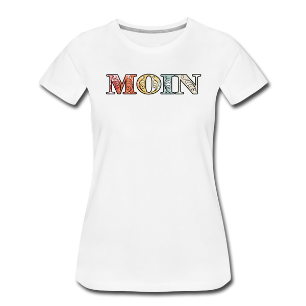 Damen Premium T-Shirt MOIN RETRO BUNT - Weiß
