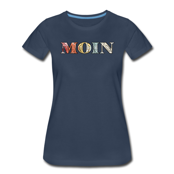 Damen Premium T-Shirt MOIN RETRO BUNT - Navy