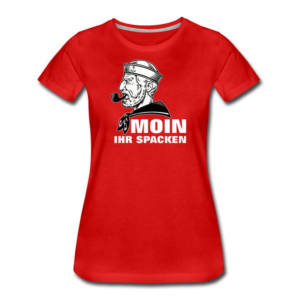 Damen Premium T-Shirt MOIN IHR SPACKEN MATROSE - Rot