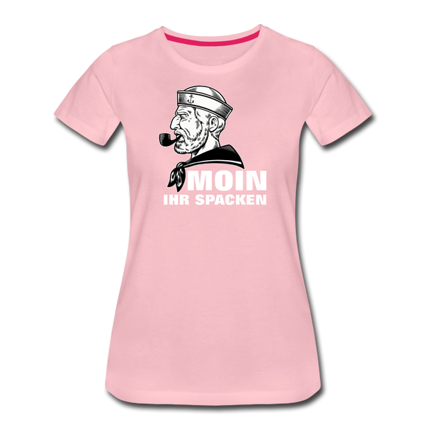 Damen Premium T-Shirt MOIN IHR SPACKEN MATROSE - Hellrosa