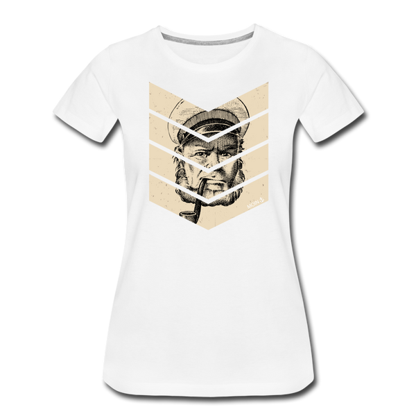 Damen Premium T-Shirt MOIN KAPITÄN BEIGE - Weiß