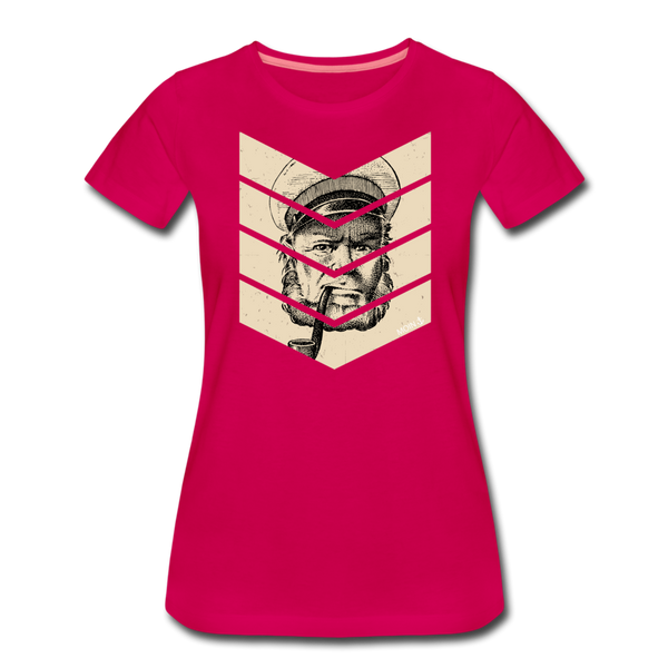 Damen Premium T-Shirt MOIN KAPITÄN BEIGE - dunkles Pink