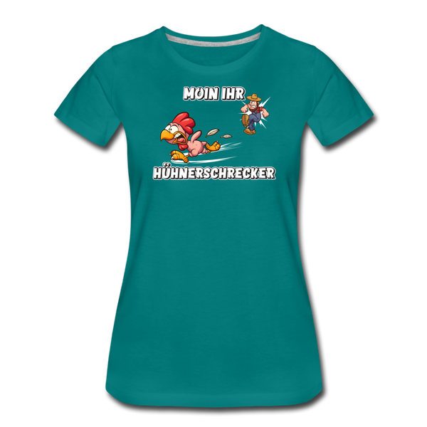 Damen Premium T-Shirt MOIN IHR HÜHNERSCHRECKER - Divablau