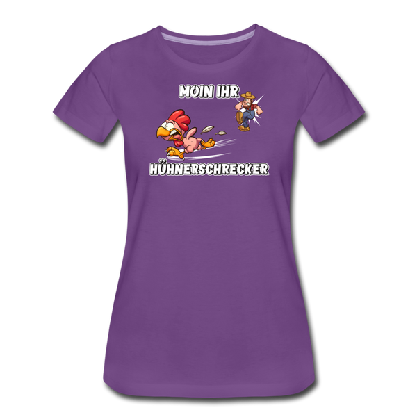 Damen Premium T-Shirt MOIN IHR HÜHNERSCHRECKER - Lila