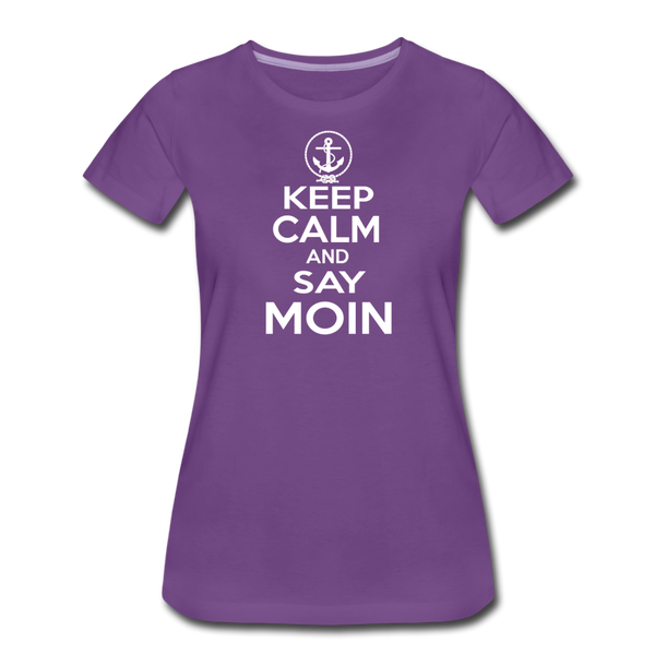 Damen Premium T-Shirt KEEP CALM AND SAY MOIN - Lila