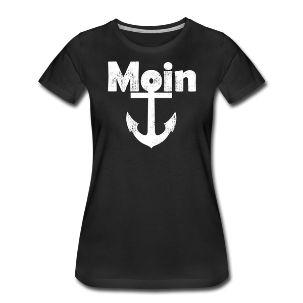 Damen Premium T-Shirt MOIN ANKER WEIß - Schwarz