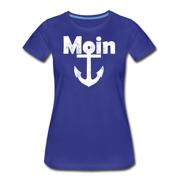 Damen Premium T-Shirt MOIN ANKER WEIß - Königsblau