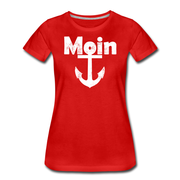 Damen Premium T-Shirt MOIN ANKER WEIß - Rot