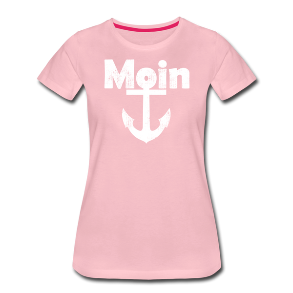 Damen Premium T-Shirt MOIN ANKER WEIß - Hellrosa