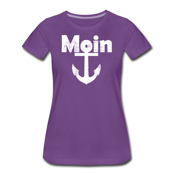 Damen Premium T-Shirt MOIN ANKER WEIß - Lila