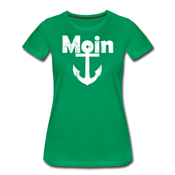 Damen Premium T-Shirt MOIN ANKER WEIß - Kelly Green
