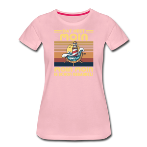 Damen Premium T-Shirt MOIN MOIN IST SCHON GESABBEL - Hellrosa