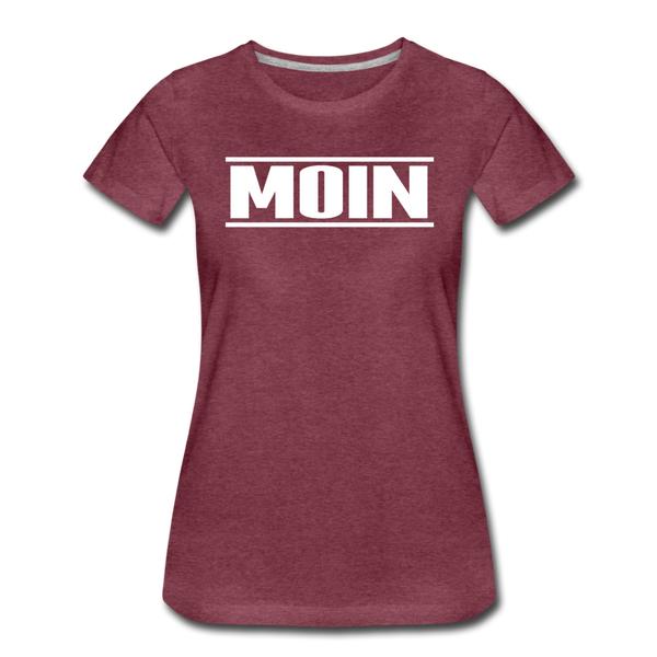 Damen Premium T-Shirt MOIN - Bordeauxrot meliert