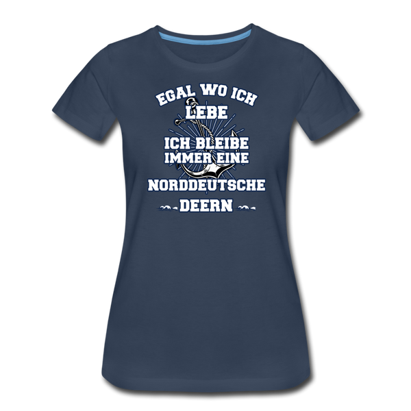 Damen Premium T-Shirt NORDDEUTSCHE DEERN - Navy