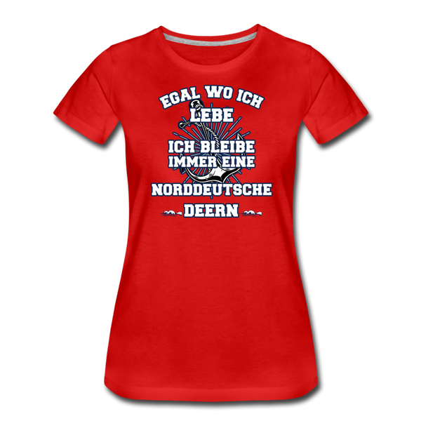 Damen Premium T-Shirt NORDDEUTSCHE DEERN - Rot