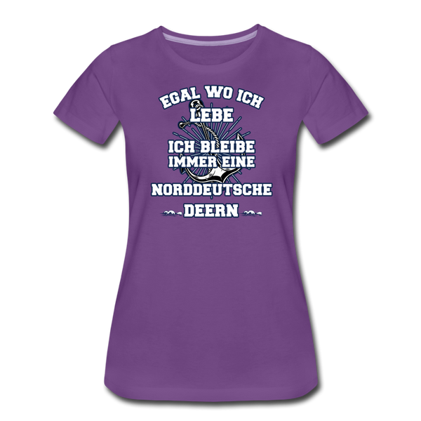 Damen Premium T-Shirt NORDDEUTSCHE DEERN - Lila