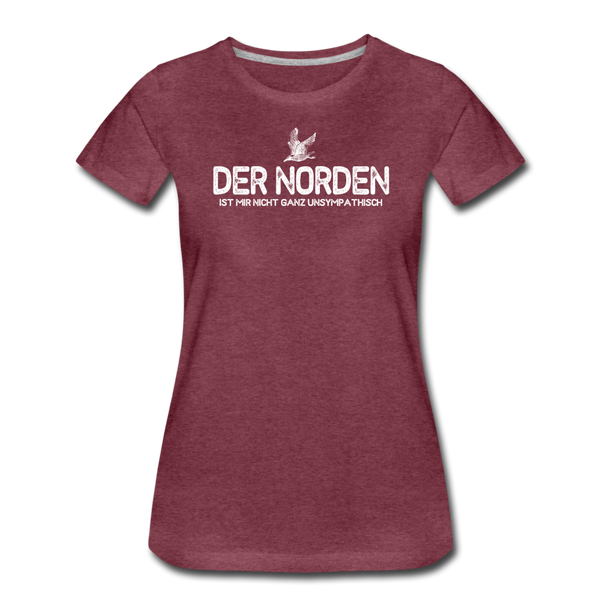 Damen Premium T-Shirt DER NORDEN - Bordeauxrot meliert