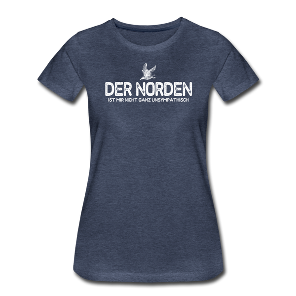 Damen Premium T-Shirt DER NORDEN - Blau meliert