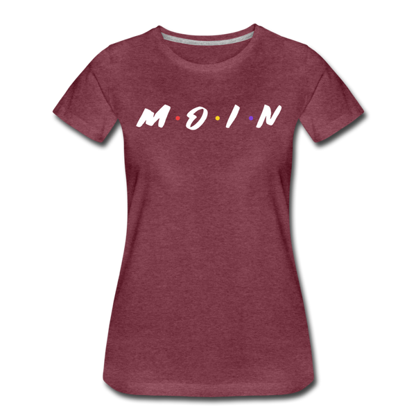Damen Premium T-Shirt M.O.I.N - Bordeauxrot meliert