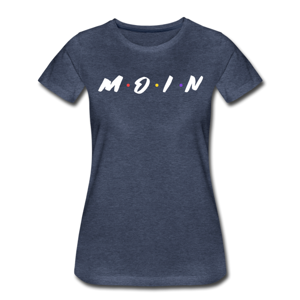 Damen Premium T-Shirt M.O.I.N - Blau meliert