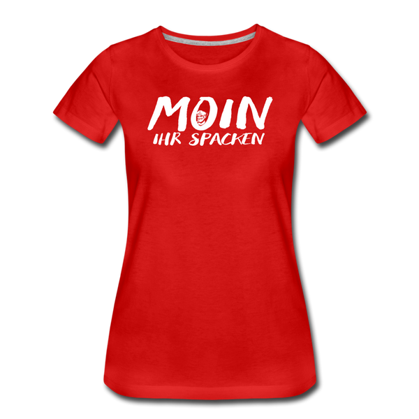 Damen Premium T-Shirt MOIN IHR SPACKEN - Rot