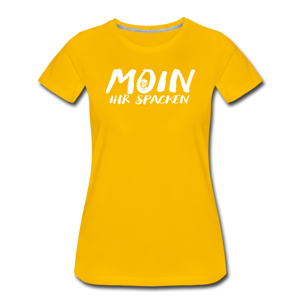 Damen Premium T-Shirt MOIN IHR SPACKEN - Sonnengelb