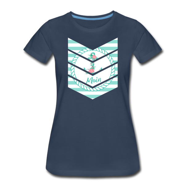 Damen Premium T-Shirt MOIN BLUMENANKER VINTAGE STYLE - Navy