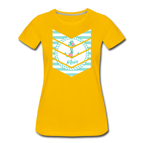 Damen Premium T-Shirt MOIN BLUMENANKER VINTAGE STYLE - Sonnengelb