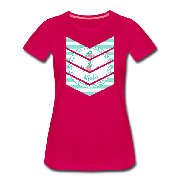 Damen Premium T-Shirt MOIN BLUMENANKER VINTAGE STYLE - dunkles Pink